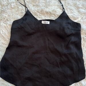 Black Cami Tank Top Women’s M Minimalist Chic Silky Feel Dressy Basic